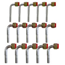Kit 15 Conexões 90 Graus Oring Fêmea 6mm 8mm 10mm Alumínio