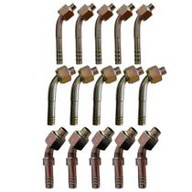 Kit 15 Conexões Ar Cond 45 Graus Oring Fêmea 6 8 10mm Aço