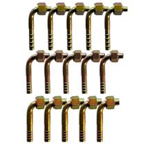 Kit 15 Conexões Ar Cond 90 Graus Oring Fêmea 6 8 10mm Aço