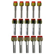 Kit 15 Conexões Ar Cond Reta Oring Fêmea 6 8 10mm Alumínio