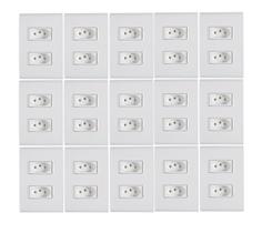 Kit 15 Conjunto 2 Tomadas 20A Liz Branca - Tramontina