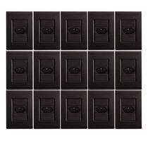 Kit 15 Conjunto 4x2 1 Tomada 20A 250V Preto Liz - Tramontina Kit 15 Conjunto 4x2 1 Tomada 20A 250V Preto Liz - Tramontina