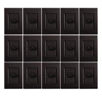 Kit 15 Conjunto 4x2 1 Tomada 20A 250V Preto Liz - Tramontina
