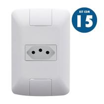 Kit 15 Conjunto Tomada 20 Amperes Branco Aria 4x2 Tramontina Kit 15 Conjunto Tomada 20 Amperes Branco Aria 4x2 Tramontina