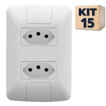 Kit 15 Conjunto Tomada dupla 20a Tramontina Aria