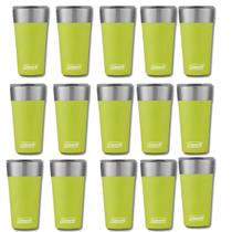 Kit 15 Copos Témicos Com Tampa E Abridor Verde Limão Aço Inox - Coleman