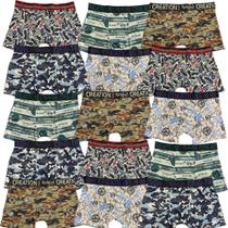Kit 15 Cuecas Boxer Fristyle Em Microfibra Estampada Adulto Kit 15 Cuecas Boxer Fristyle Em Microfibra Estampada Adulto