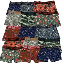 Kit 15 Cuecas Boxer Infantil Fristyle Em Microfibra Estampada Kit 15 Cuecas Boxer Infantil Fristyle Em Microfibra Estampada