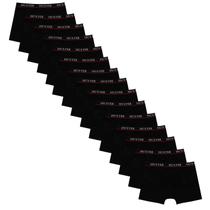 Kit 15 Cuecas Masculinas Boxer Cotton Basic Huxter Preto