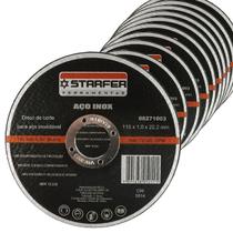 Kit 15 Discos de Corte Fino Aço Inox 4.5 x 7/8 Esmerilhadeira Ferro Metal Starfer