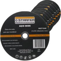 Kit 15 Discos de Corte Fino Aço Inox 9 x 7/8 Esmerilhadeira 230mm Ferro Metal Starfer