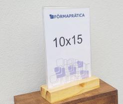 Kit 15 Displays 10x15 de Mesa em Pinus e Acrílico Vertical Kit 15 Displays 10x15 de Mesa em Pinus e Acrílico Vertical