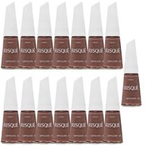 Kit 15 Esmalte Risqué Nudes Cremosos Cor Cappuccino 8ml Kit 15 Esmalte Risqué Nudes Cremosos Cor Cappuccino 8ml