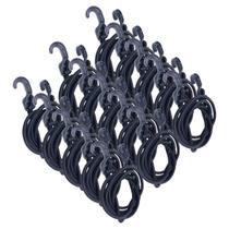 Kit 15 Extensor Corda Elástico 1,5M Gancho Plástico Amarrar Carga Bagageiro Moto Lona Camping