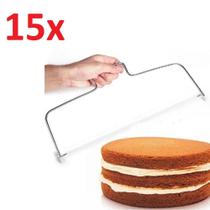 Kit 15 fatiador de bolo culinário em inox com fio duplo para boleira - NOVO SÉCULO