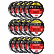 Kit 15 fitas isolantes 18mm x 20 mt preta slim 3m