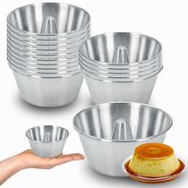 Kit 15 Forma de Bolo e Pudim Mini com Cone Alumínio Polido 12 cm Kit 15 Forma de Bolo e Pudim Mini com Cone Alumínio Polido 12 cm