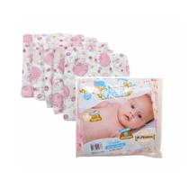 Kit 15 Fralda de Pano Bebê Minasrey 60x60cm 100 algodão Caricia Baby Estampas
