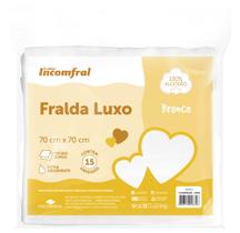 Kit 15-fraldas de pano branca luxo 100% algodão ii - incomfral ref-32025011