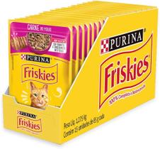 Kit 15 Friskies Sachês para Gatos Adultos Sabor Carne 85g