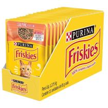 Kit 15 Friskies Sachês para Gatos Adultos Sabor Salmão 85g