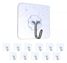 Kit 15 Ganchos Adesivo Transparente Inox Suporte Parede Super Aderência Sem Prego Sem Sujeira