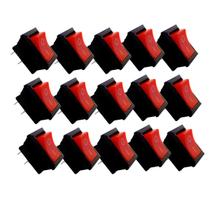 Kit 15 Interruptores Chave tic tac Kdc Vermelha OnOff 2 Posição Liga e Desliga Botão Gangorra Preto Kit 15 Interruptores Chave tic tac Kdc Vermelha OnOff 2 Posição Liga e Desliga Botão Gangorra Preto