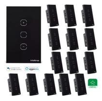 Kit 15 Interruptores Smart WiFi Touch EWS 1101 Preto com Dimmer Intelbras