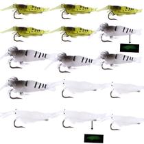 Kit 15 Iscas Artificiais Camarão 4.5cm com Anzol