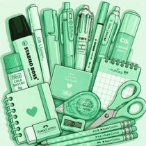 Kit 15 itens de Papelaria - Monocromático Sortidos - Kit 15 itens de Papelaria - Monocromático Sortidos -