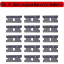 Kit 15 Lâminas para Raspador Ratinho Remove Insulfilm Películas Adesivos Colas Tintas Limpa Vidro Não Risca