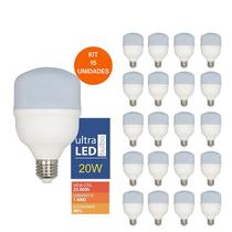 KIt 15 Lâmpadas Led 20w 6500k Bulbo E27 Branco Frio Bivolt 110/220