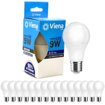 Kit 15 Lâmpadas Led Bulbo 9w E27 Branco Frio Inmetro Viena Luz