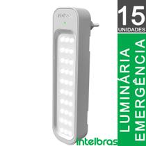Kit 15 Lâmpadas Luminárias De Emergência 30 Leds 1w Recarregável Bivolt - Intelbras LEA 150 - Instalação Fácil, Até 40m2