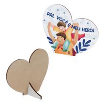 Kit 15 Lembrancinhas Coração MDF Celebração Dia dos Pais