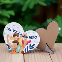 Kit 15 Lembrancinhas Coração MDF Celebração Dia dos Pais