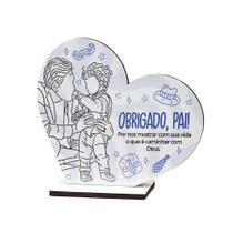 Kit 15 Lembrancinhas Coração MDF Celebração Dia dos Pais