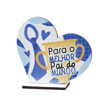 Kit 15 Lembrancinhas Coração MDF Celebração Dia dos Pais