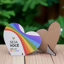 Kit 15 Lembrancinhas MDF Coração LGBT Kit 15 Lembrancinhas MDF Coração LGBT
