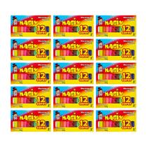 Kit 15 Massinha De Modelar 12 Cores Magix 180g Multicolor