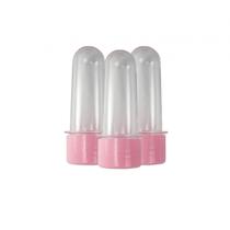 Kit 15 Mini Tubete com tampa rosa 8cm Acrílico P/ Personalizar Festa