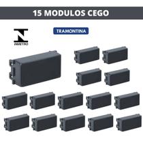 Kit 15 módulo tampo cego liz grafite tramontina