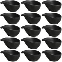 Kit 15 Molheiras 40ml Cerâmica Preto Matte Restaurante Orgânico Japonês Porto Brasil