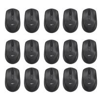 Kit 15 Mouses Sem Fio Recarregável Mega M180 Preto DPI Ajustável