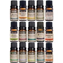 Kit 15 Óleos Essenciais Via Aroma Naturais Para Aromaterapia e Estética Kit 15 Óleos Essenciais Via Aroma Naturais Para Aromaterapia e Estética