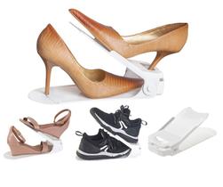 Kit 15 Organizadores de sapato com furo: sapato, saltos e tênis com regulagem de altura - Branco