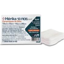 Kit 15 Pacotes de Compressas de Gaze Estéril Hérika 13 Fios -7,5x7,5cm - 15x26cm Kit 15 Pacotes de Compressas de Gaze Estéril Hérika 13 Fios -7,5x7,5cm - 15x26cm