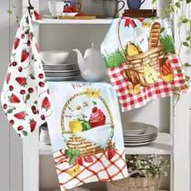 Kit 15 Panos de Copa Felpudo Estampado Dohler Picnic