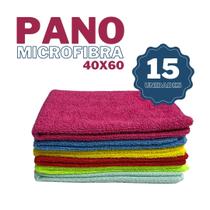 Kit 15 Panos de Microfibra 40X60 para Limpeza Multiuso