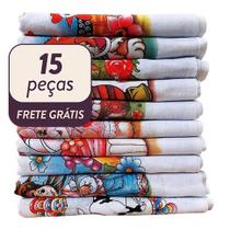 Kit 15 Panos De Prato Atacado Estampado Bainha Revenda